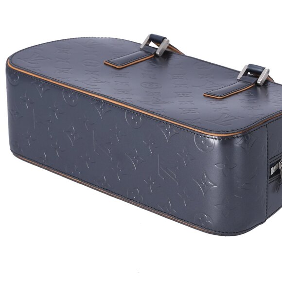 Louis Vuitton Shelton Monogram Mat Handbag M55175 Blue Leather - Picture 7 of 8